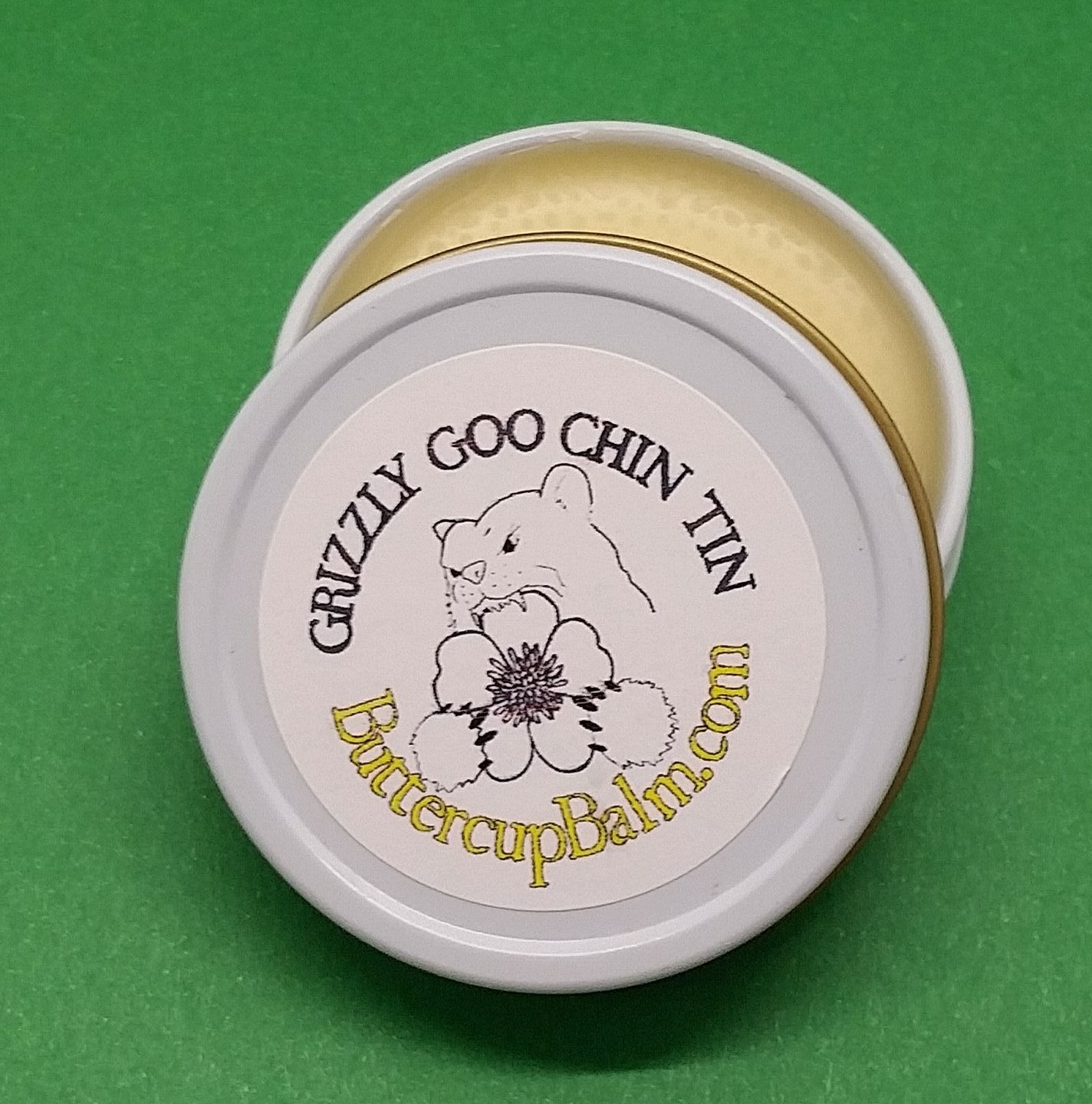 Grizzly Goo Chin Tin Grizzly Goo Chin Tin, beard and aftershave balm for the hair that's there and the skin that's bare.